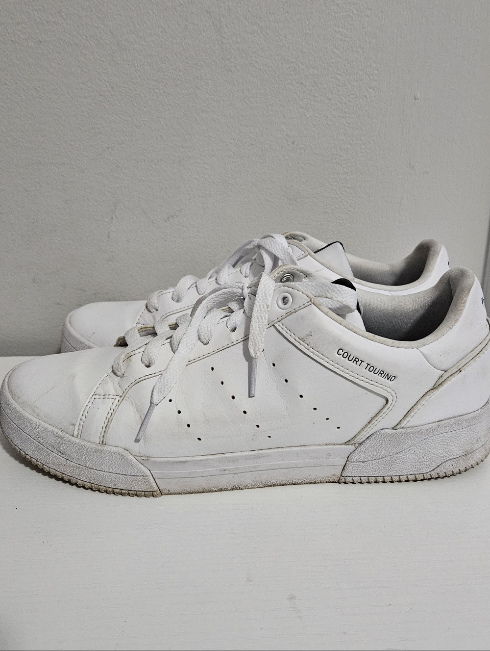 Adidas Men's Court Tourino White Tennis Shoes